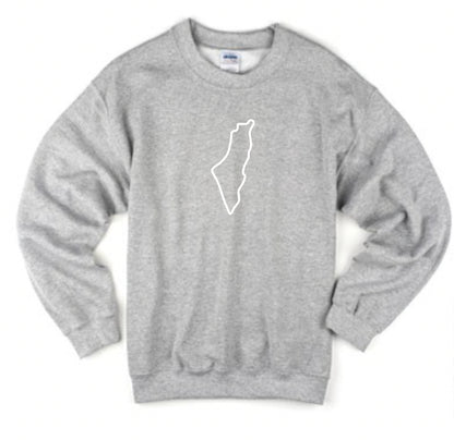Palestine Map Outline Embroidered Hoodie/Crewneck