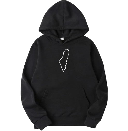 Palestine Map Outline Embroidered Hoodie/Crewneck